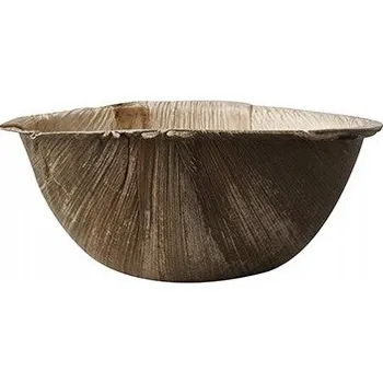 Jednorázové nádobí Miska z palmových listů 425 ml, průměr 15x6,5 cm 25 Ks
