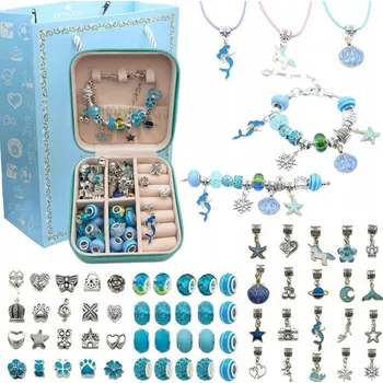 kreativní sada SADA NA VÝROBU NÁRAMKŮ CHARMS PŘÍVĚSKY ŠPERKOVNICE DIY 66 KS