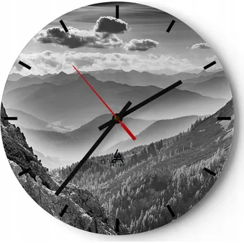 Hodiny Nástěnné hodiny do kuchyně 30x30 Krajina Skleněné hodiny do obýváku Tiché