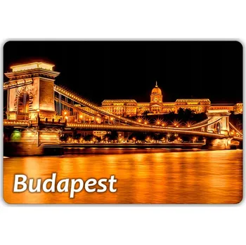 Obraz Budapešť - Řetězový most v noci - Dunaj - Magnet na lednici