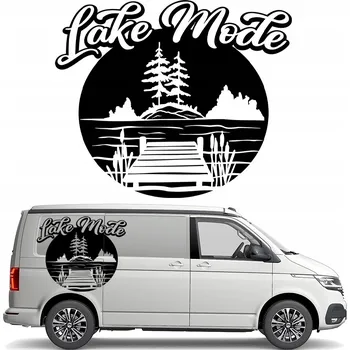 Samolepicí dekorace na vozidlo SAMOLEPKA na auto Karavan Jezero LAKE 90x108 cm