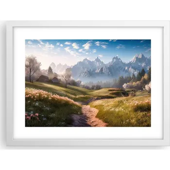 Obraz Obraz plakát v bílém rámu do obýváku 40x30 krajina foto na zeď