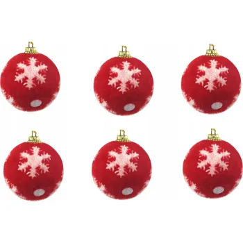 Vánoční dekorace Zdobené Vánoční Koule , sady sněhová vločka 7 cm 6 ks