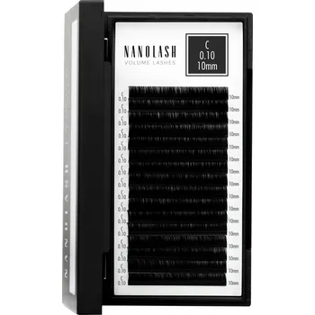Umělé řasy Umělé řasy pro prodlužování Nanolash - 0.10 zakřivení C 10mm 16 proužků