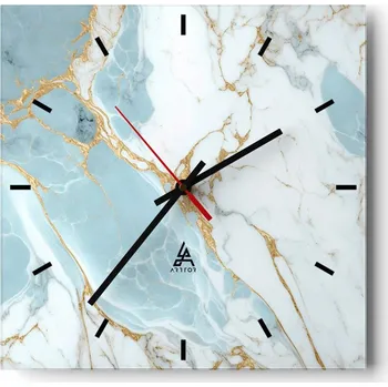 Hodiny Nástěnné hodiny do kuchyně 30x30 Art Deco Stylové hodiny na skle Loft Tiché