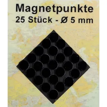 Dekorativní magnet MAGNETY / ZNAČKY NA MAPY 5mm ČERNÉ 25 KUSŮ