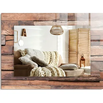 Zrcadlo Zrcadlo nástěnné s ozdobným rámem Dřevěný nástěnný panel 80x60 cm