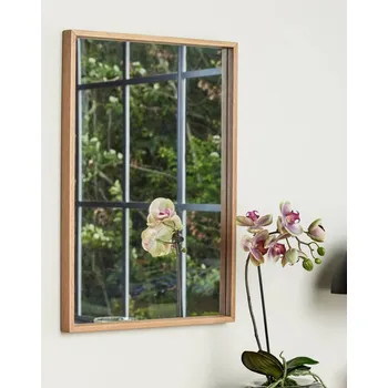 Lampička Hluboké zrcadlo HÜBSCH, 60 x 40 cm, světlý dub světlé dřevo, zrcadlové - Doprava zdarma