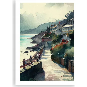 Obraz Plakát bez rámu do obýváku ložnice 50x70 domy moderní módní obraz