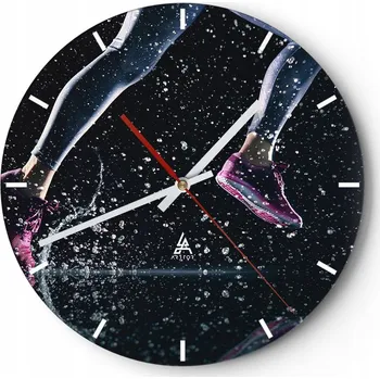 Hodiny Nástěnné hodiny do kuchyně 30x30 Sport Skleněné hodiny do obýváku Loft Tiché