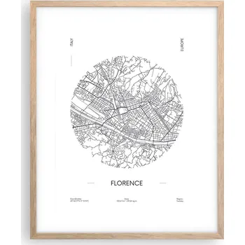 Obraz Obraz plakát na zeď v rámu světlý dub 40x50 mapa foto plakáty do obýváku