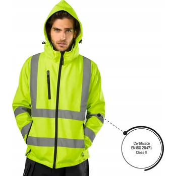 pracovní bunda PRACOVNÍ SOFTSHELLOVÁ BUNDA reflexní výstražná s kapucí XXL