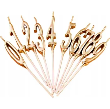 Dortová svíčka NAROZENINOVÉ DORT ČÍSLICE SVÍČKA ZLATÉ ČÍSLO 9