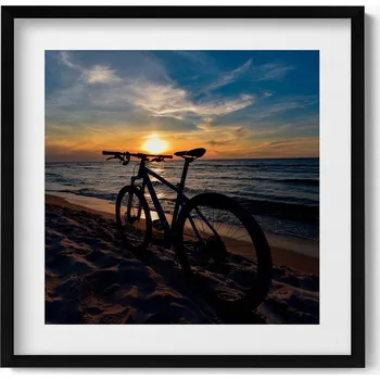 Obraz Dekorativní nástěnný obraz s rámem a grafikou loft Kolo Baltské moře 50x50 cm