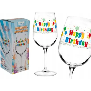 Sklenice Sklenice na víno Narozeniny Happy Birthday XL 500 ml