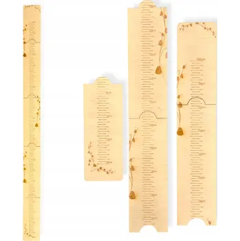 Obraz DŘEVĚNÝ METR NA MĚŘENÍ VÝŠKY NA ZEĎ PRO DĚTI DEKOR DECOUPAGE 65-165CM