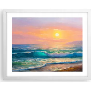 Obraz Obraz plakát na zeď v bílém rámu 50x40 abstrakce foto do obýváku