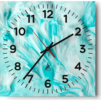 Hodiny Kuchyňské nástěnné hodiny 30x30 Abstrakce Skleněné hodiny do obýváku Moderní Tiché