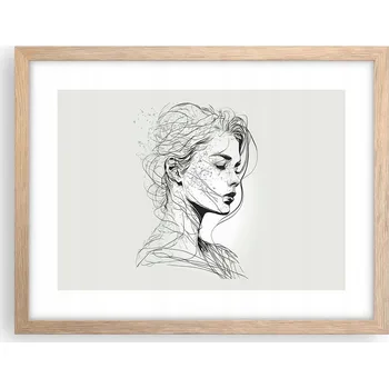 Obraz Obraz plakát v rámu světlý dub do obýváku 40x30 žena foto na zeď