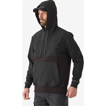 Pánská mikina CAPERLAN Rybářská softshellová mikina s kapucí 500 M ČERNÁ