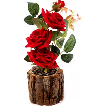 umělá květina Růže Umělá Květina v Květináči Různé Barvy 27 cm