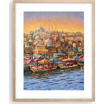 Obraz Obraz plakát v rámu světlý dub 40x50 architektura do obýváku