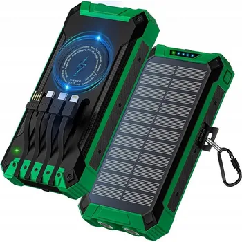 Powerbanka POWERBANK SOLÁRNÍ NABÍJEČKA 30000mAh INDUKČNÍ NABÍJENÍ LED SVÍTILNA 6x USB