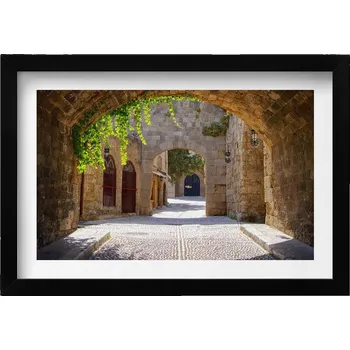 Obraz Nástěnný obraz do obýváku, kuchyně: Středověká ulice Rhodos, Řecko, 30x20 cm