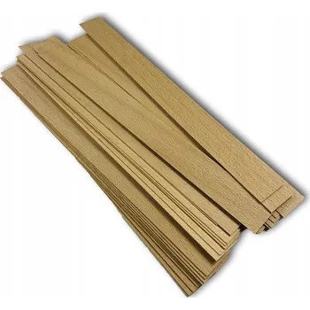 Obraz Dřevěné knoty do svíček 20 cm x 2 cm 20 ks knotů