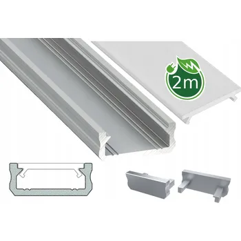 LED osvětlení Hliníkový LED profil pro pásky Worthy-D + Kryt 2m