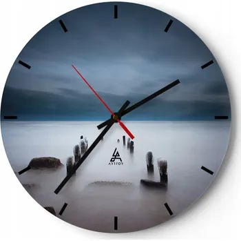 Hodiny Velké nástěnné hodiny 40x40 Krajina Skleněné hodiny Kulatý Tiché