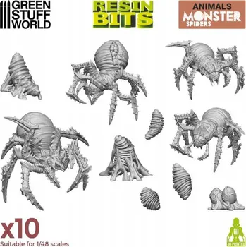 Figurka 3D tištěné příšerky pavouci - pavouci a kokony 10 ks