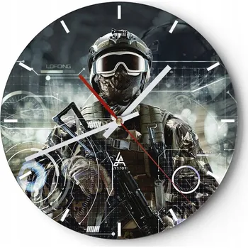 Hodiny Velké nástěnné hodiny 40x40 Abstrakce Skleněné hodiny Kulatý Tiché