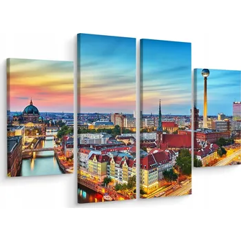 Obraz Čtyřdílný obraz Berlín - Pohled, obloha, 3D efekt 200x150 cm