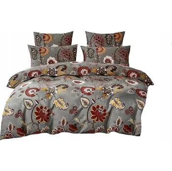 Povlečení POVLEČENÍ 160X200 BAVLNA SATÉN + 2 POVLAKY NA POLŠTÁŘE 70X80 KWIATY SADA POVLEČENÍ