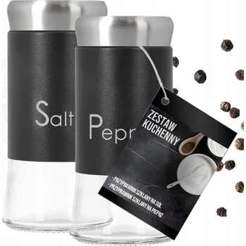 Obraz Solnička Pepřenka Skleněná Černá Sada 2ks