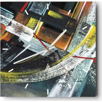 Hodiny Velké nástěnné hodiny 40x40 Abstrakce Skleněné tiché hodiny