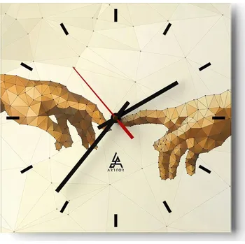 Hodiny Velké nástěnné hodiny 40x40 cm - Umělecké skleněné hodiny - Tiché