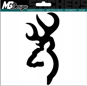 Samolepicí dekorace na vozidlo NÁLEPKA na auto JELEN ZVÍŘE PAROHY 7x15 cm