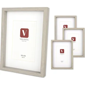 Obraz Rámeček na fotografie hluboký 10x15 box 3D stín silný sada 4 ks (Šedý)