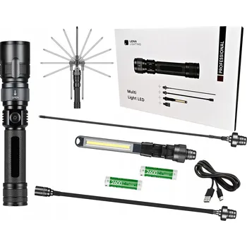 Svítilna LENA Dílenská svítilna INSPEKČNÍ LAMPA 4 NÁSTAVCE Multi Light LED PRO