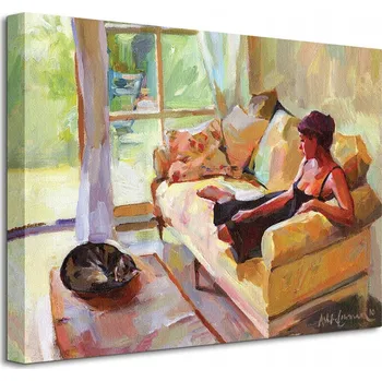 Obraz Ashka Lowman Žena na pohovce Obraz 40x30 cm