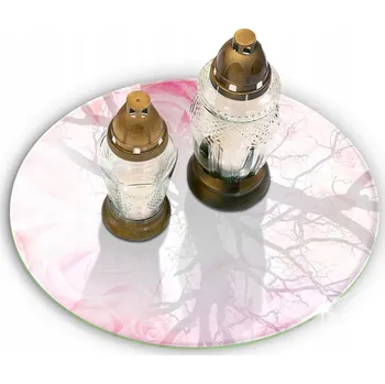 Obraz Podložka z tvrzeného skla na hřbitovní svíčka Pozadí jemné růže Průměr 30 cm