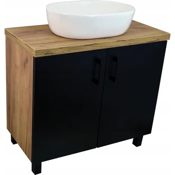 Koupelnový nábytek Koupelnová skříňka pod deskové umyvadlo ROSO GOB 80-HD - zlatý dub/černá