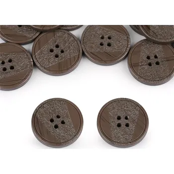 Knoflík Knoflík laser hnědý 28mm (Knoflík plastový hnědý 28mm)