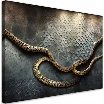 Obraz MODERNÍ OBRAZ Zlatý had 3D NA PLÁTNĚ 60x40