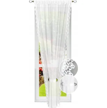 Záclona HOTOVÁ ZÁCLONA 200x220 BÍLÁ ZÁCLONA KOKONY S GUIPURE