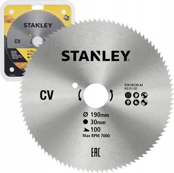 Pilový kotouč Pilový kotouč na dřevo CV 190 x 30 mm, 100 zubů Stanley