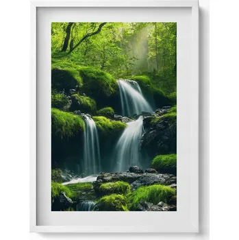 Obraz Závěsný obraz na zeď dekorace do domu Vodopády uprostřed lesa 50x70 cm