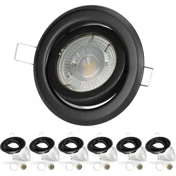 Bodové svítidlo Sada 6x halogenové svítidlo LUMO1 matná černá LED GU10 5W studená bílá PREMIUM